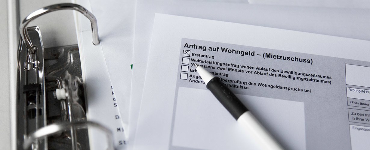 Wohngeldantrag im Aktenordner